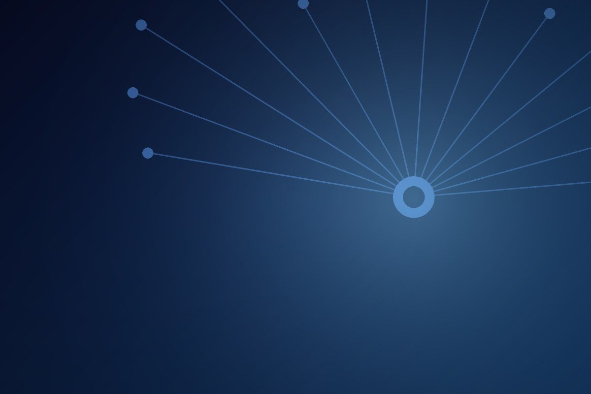 Radiating blue network lines from a hub, standing in for a utility grid.